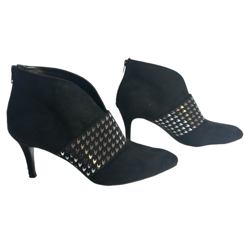 Impo Vantage Stretch Black Suede Ankle Booties Women’s Size 10
